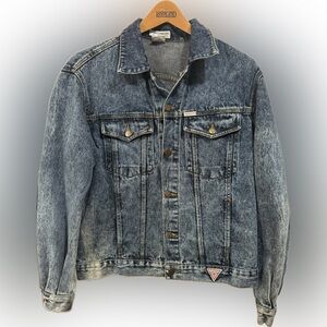 Vintage Guess Distressed Blue Denim Jacket